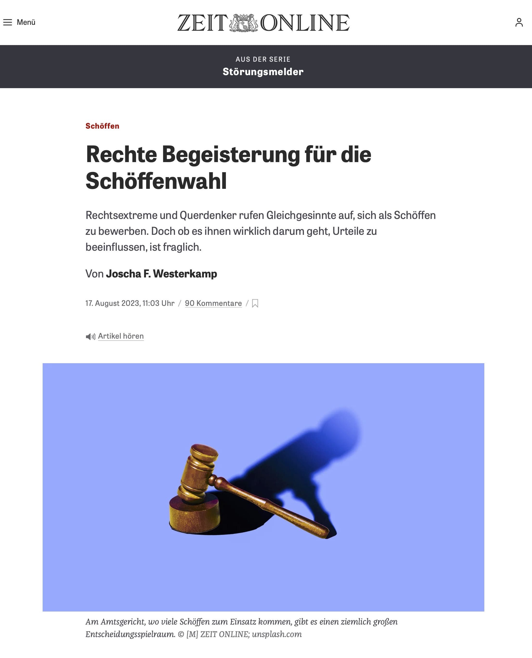 Rechte Schöffen Artikel Zeit Online Westerkamp