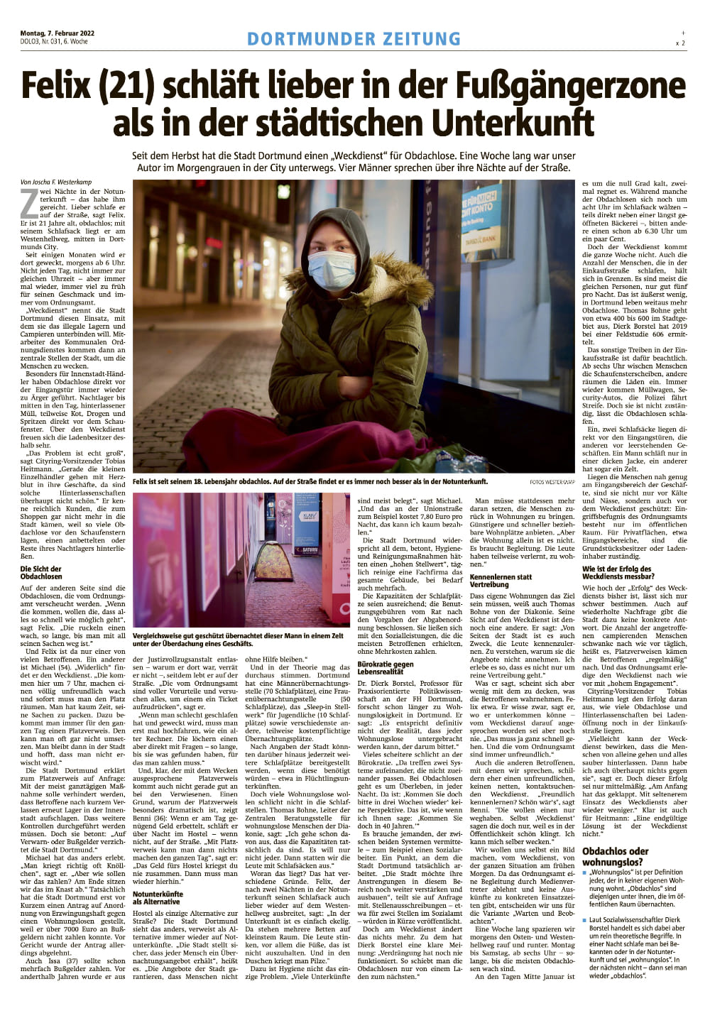 Zeitung-Artikel aus den Ruhr-Nachrichten – Joscha F. Westerkamp